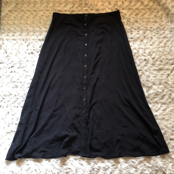 black button down maxi skirt